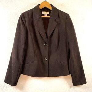 VTG Petite Sophisticate 2 pc Set Corduroy Skirt Blazer Sz 8 P Brown Academia‎